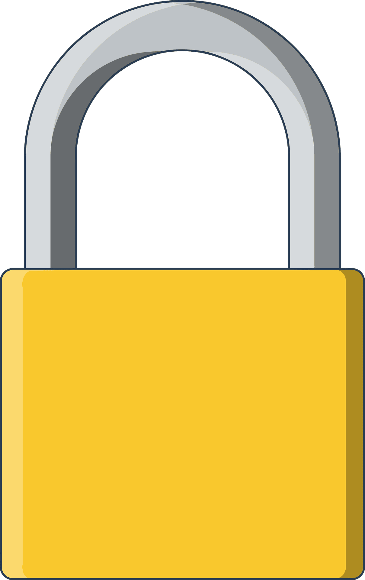 Yellow lock ed pad vector clipart images