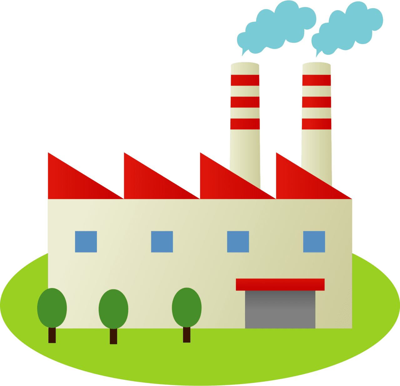 Factory with smokestacks vector clipart images