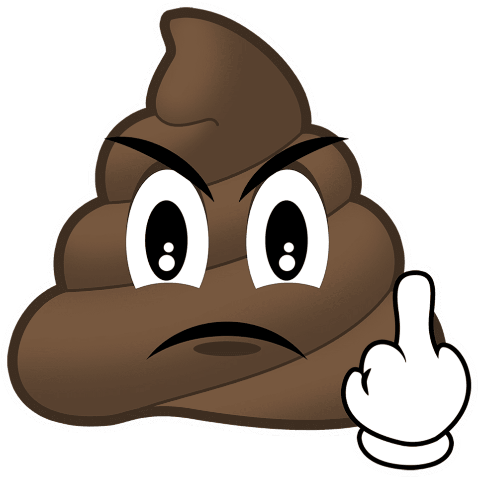 Poop emoji middle finger clipart transparent