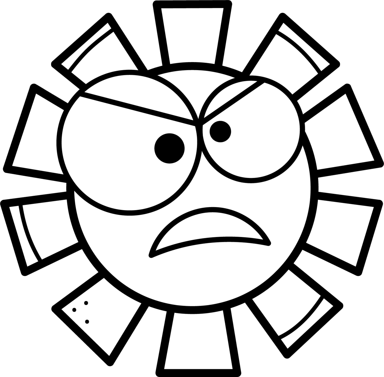 Sun black and white pin page clipart picture