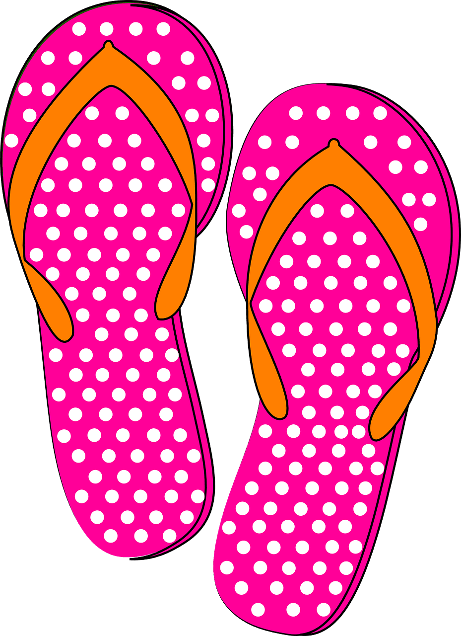 Thongs flip flop orange vector graphic clipart