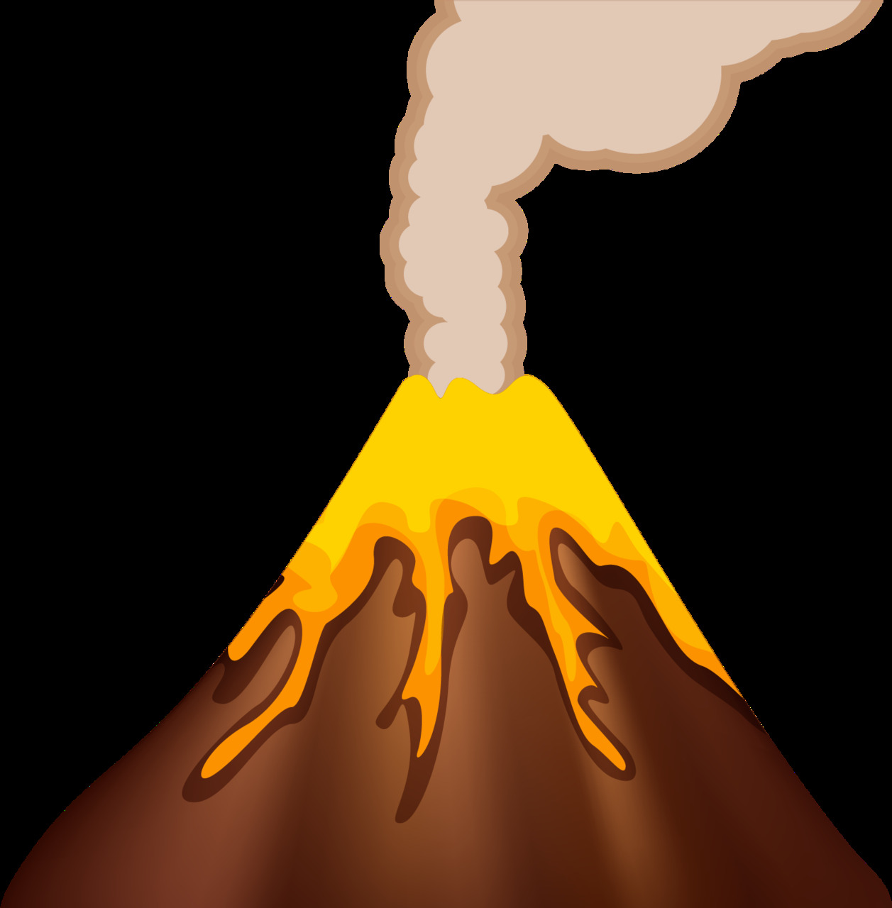 Erupting volcano clipart image