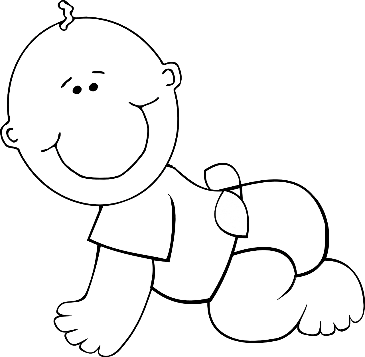 Infant baby cartoon smil vector graphic clipart