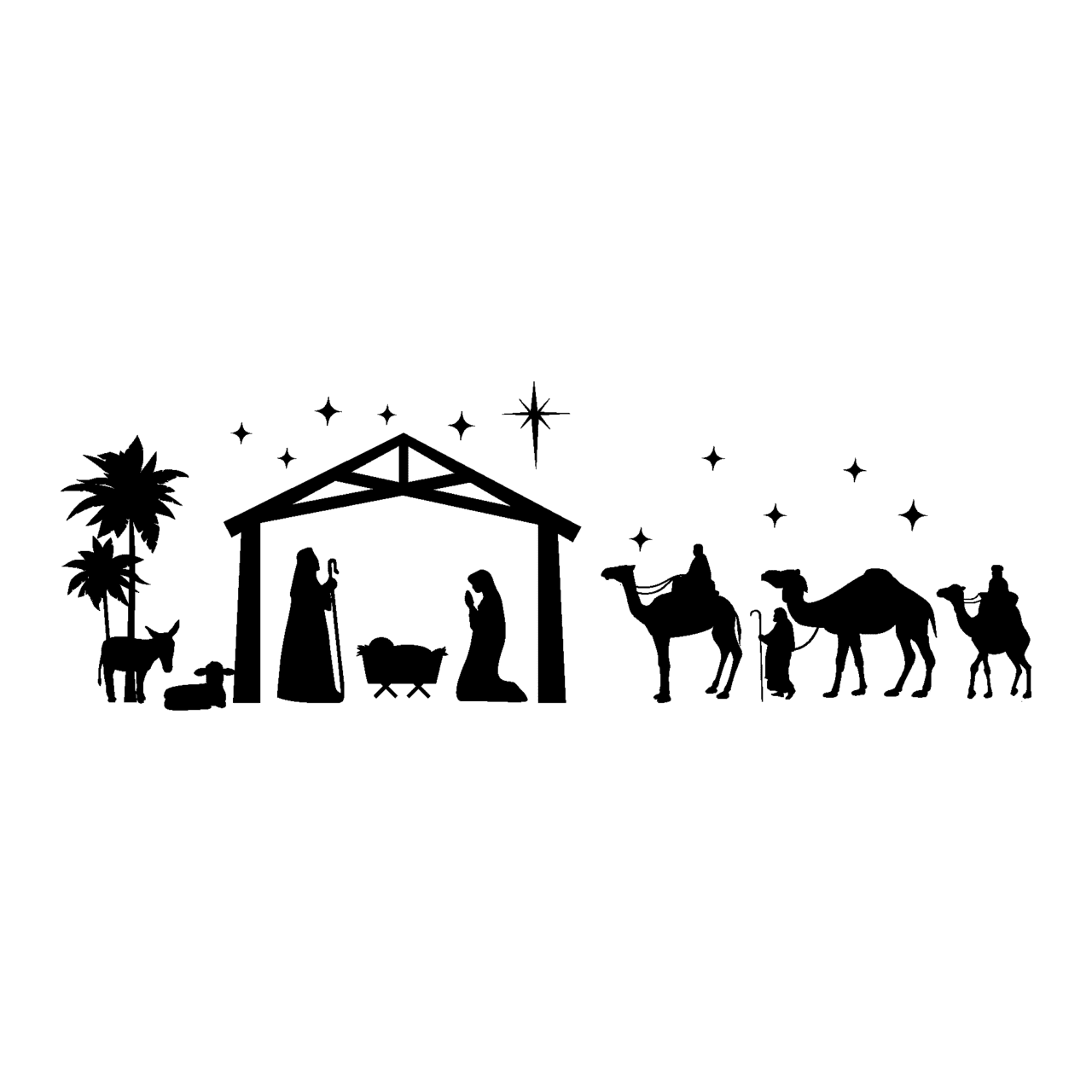 Nativity scene manger christmas of jesus clipart chalkboard clip art