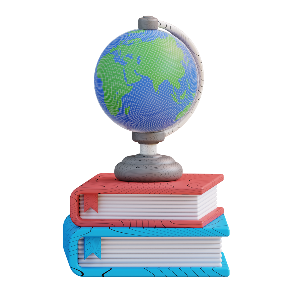 Stack of books globe and images hd photo clipart