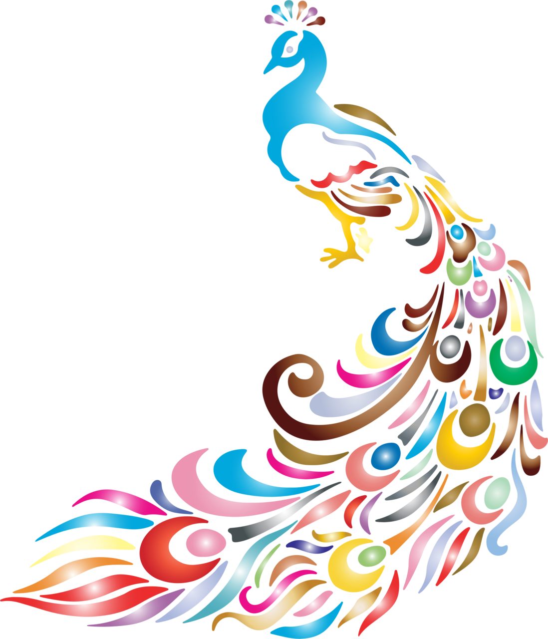 Color chromatic peacock no background clipart