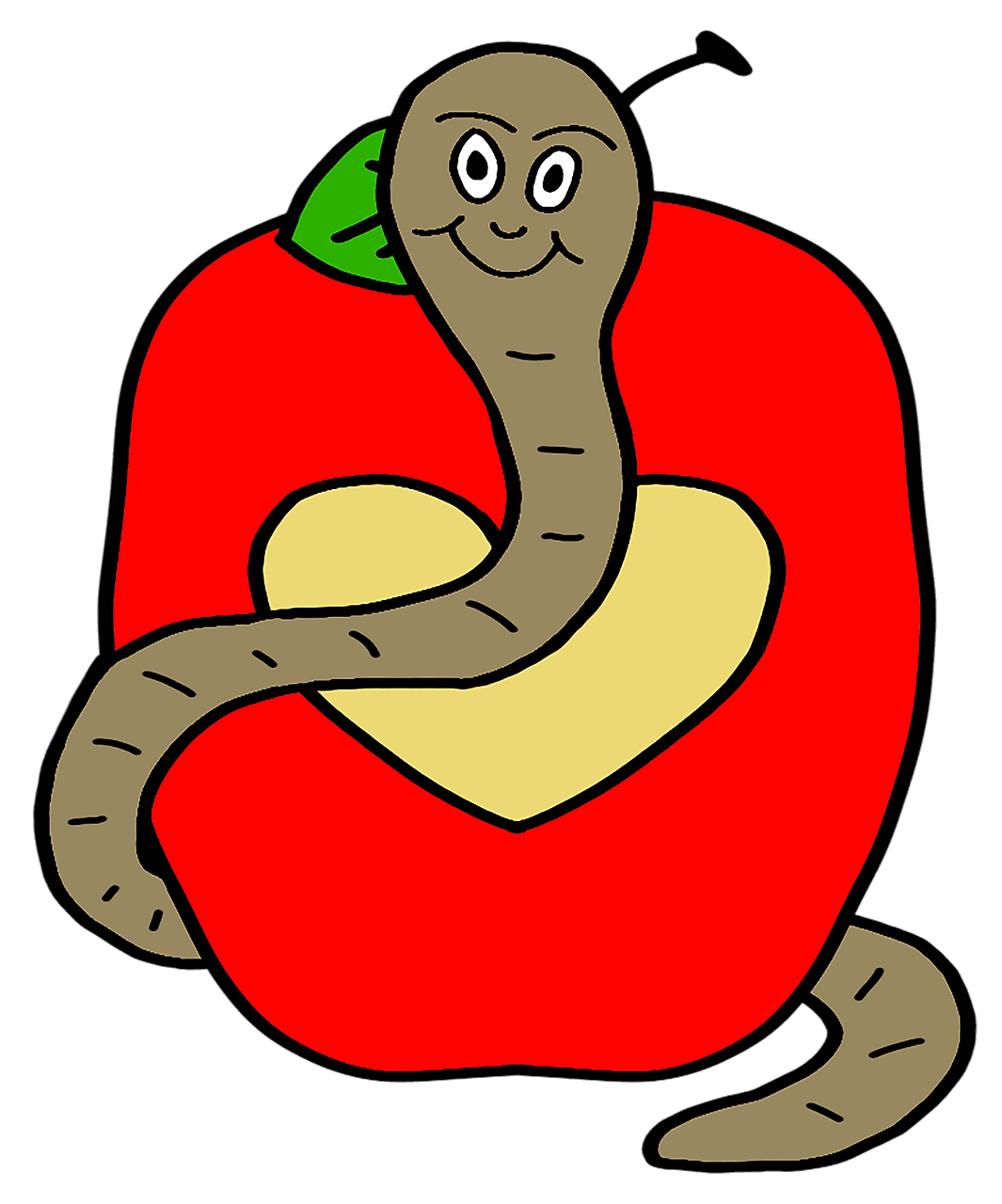 Red apple worm image clipart