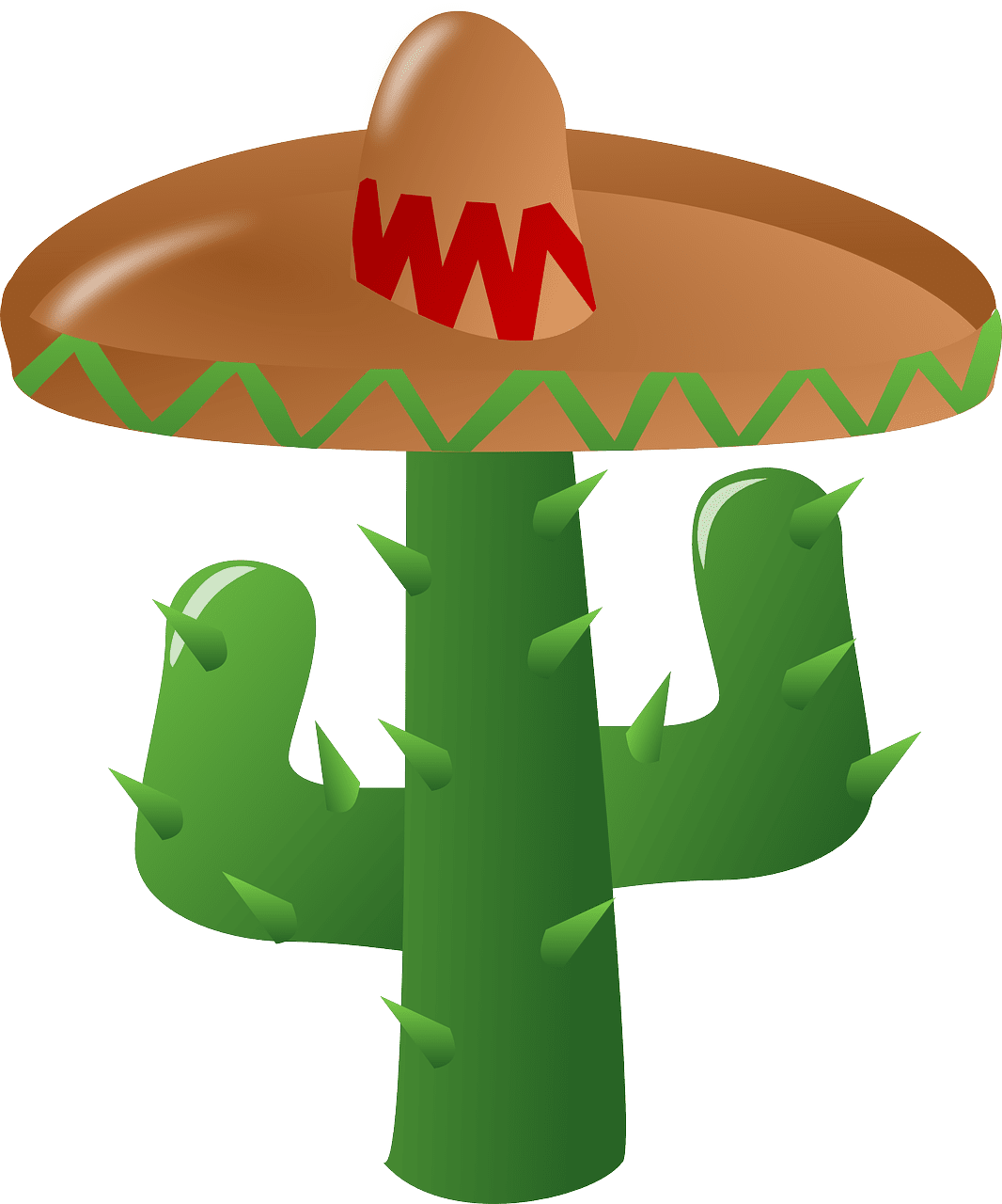 Cactus sombrero mexican vector graphic clipart