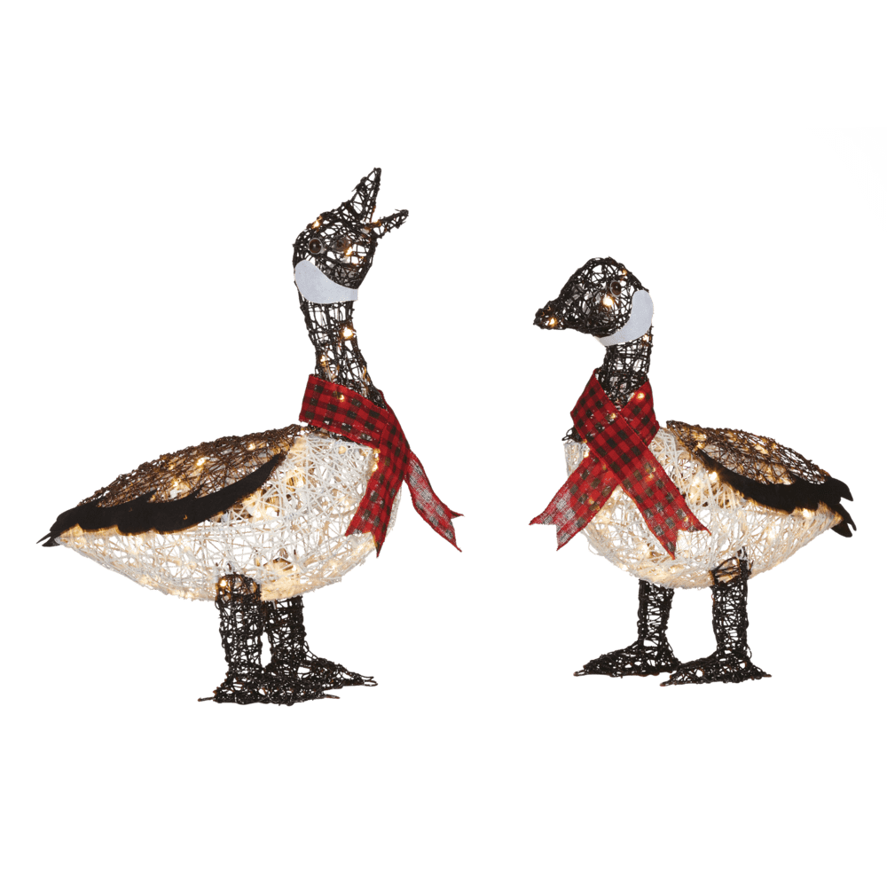 Goose nvas nadian bin geese christmas decorations warm white led lights pk clipart clip art