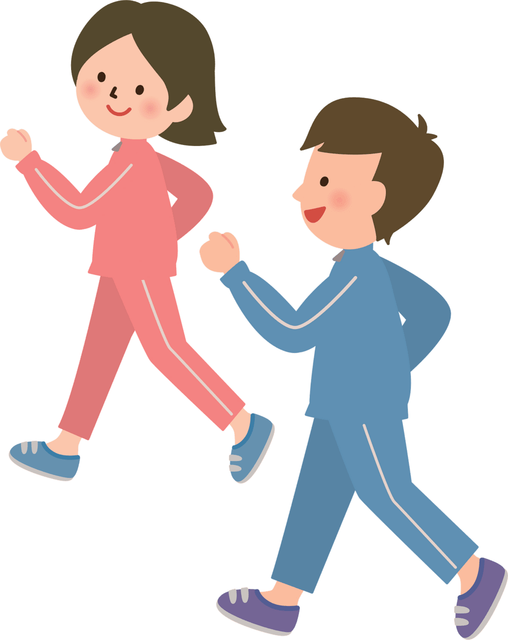 Group of people walk ing health exercise heart week physical clipart image