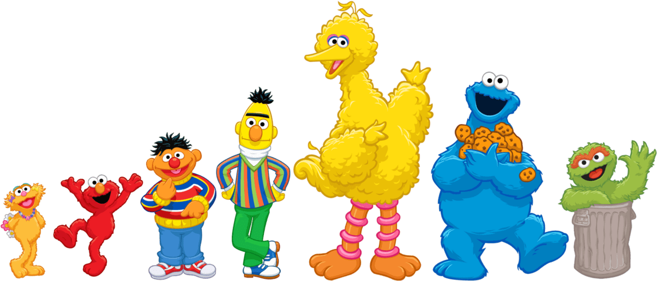 Big bird elmo sesame street characters clipart image with no background