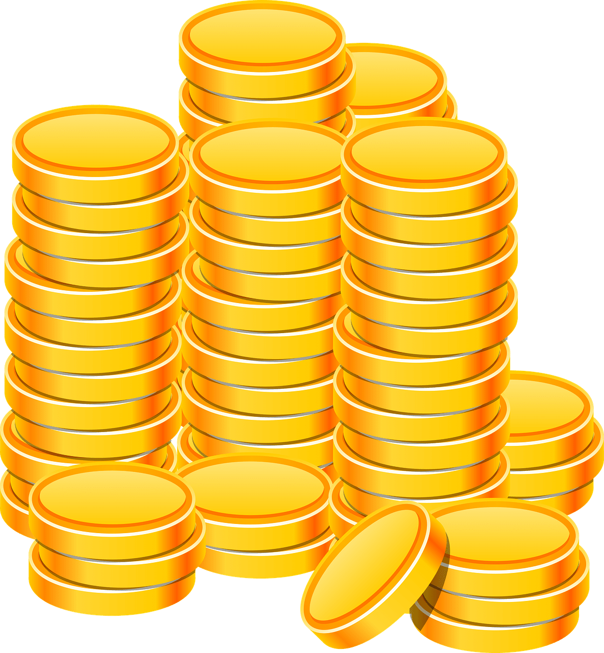 Coin co heap golden image clipart