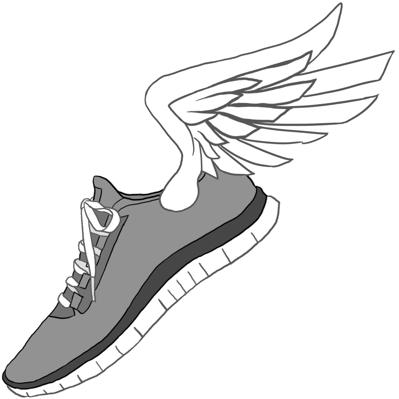 Running shoes with wings clipart picture