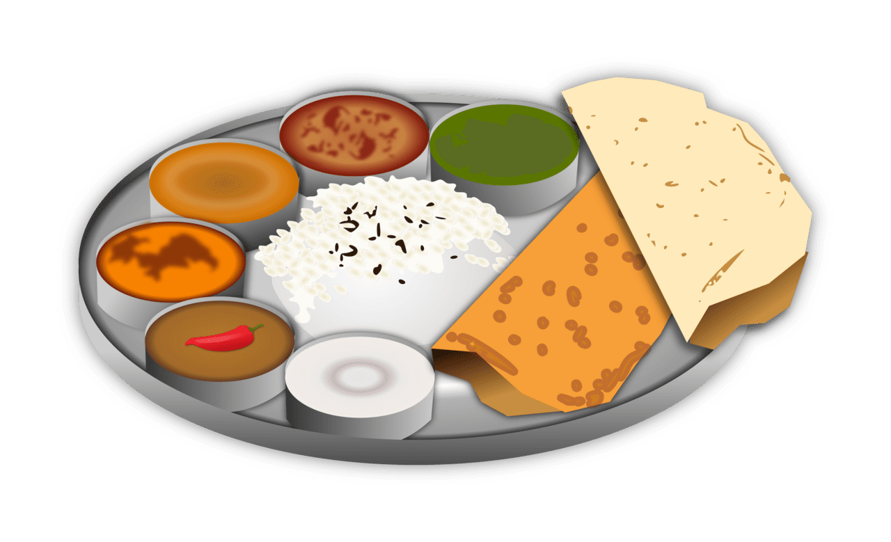 For lunch north dian cuis of traditional and food meal thali odisha clipart picture