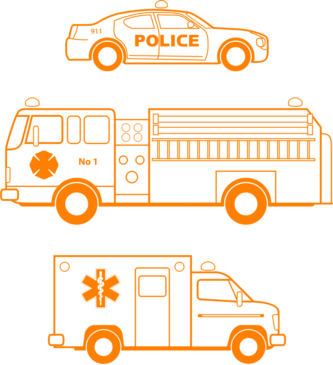 Ambulance police fire ema clipart clip art