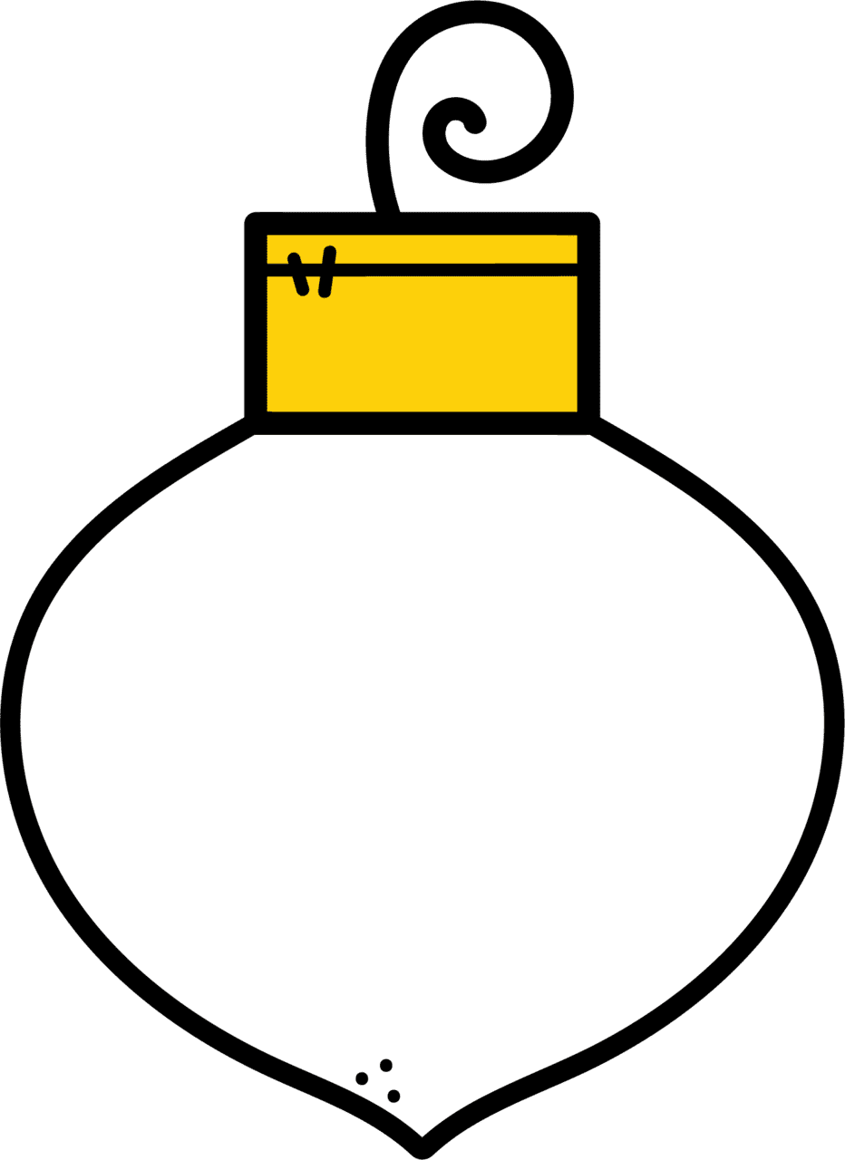 Christmas bulbs page clipart transparent