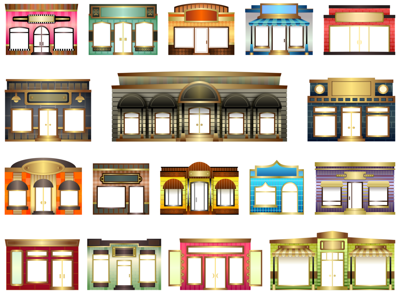 Window store fronts clipart transparent