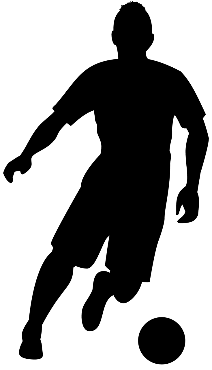 Football player silhouette clipart image 3