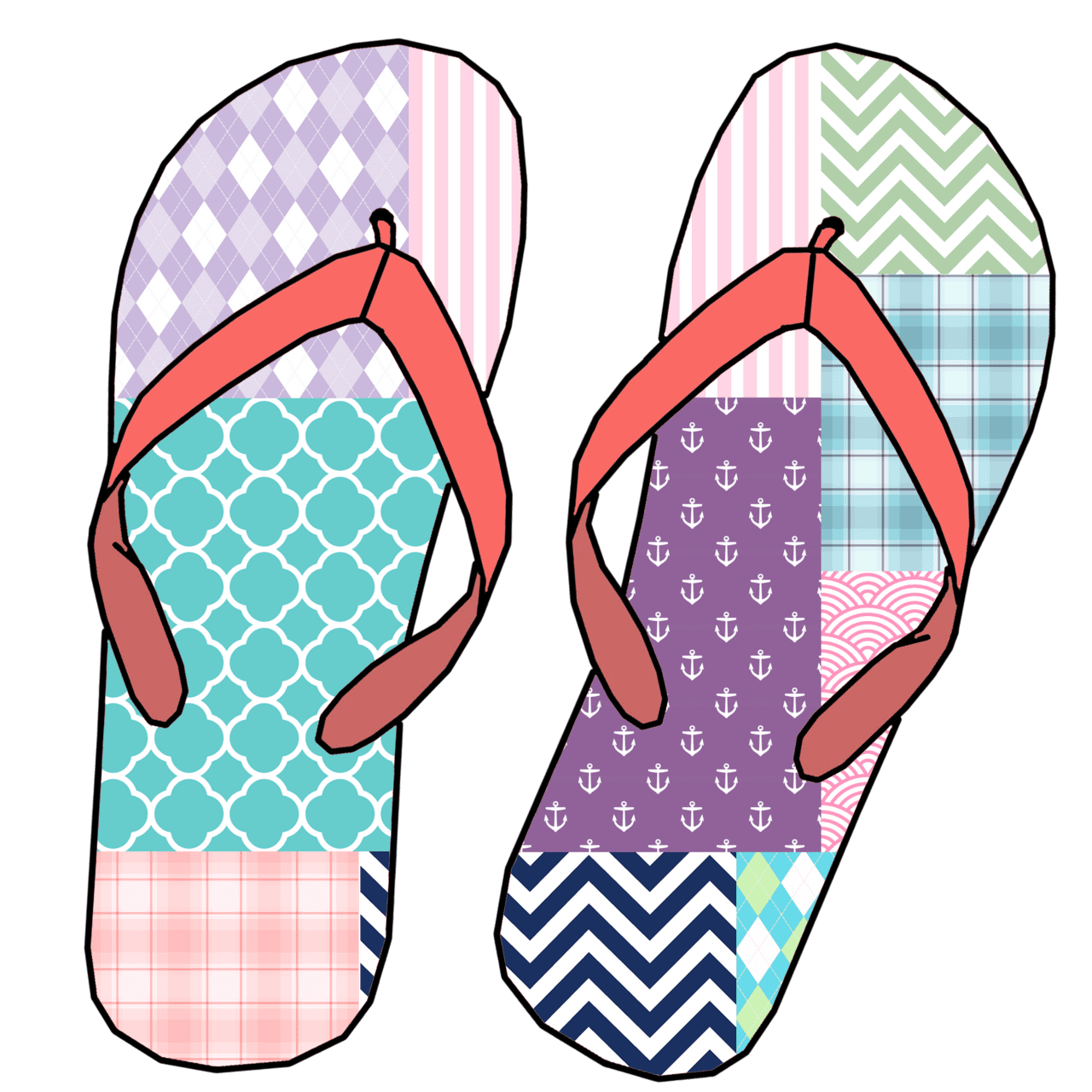 Flip flop image size clipart 4