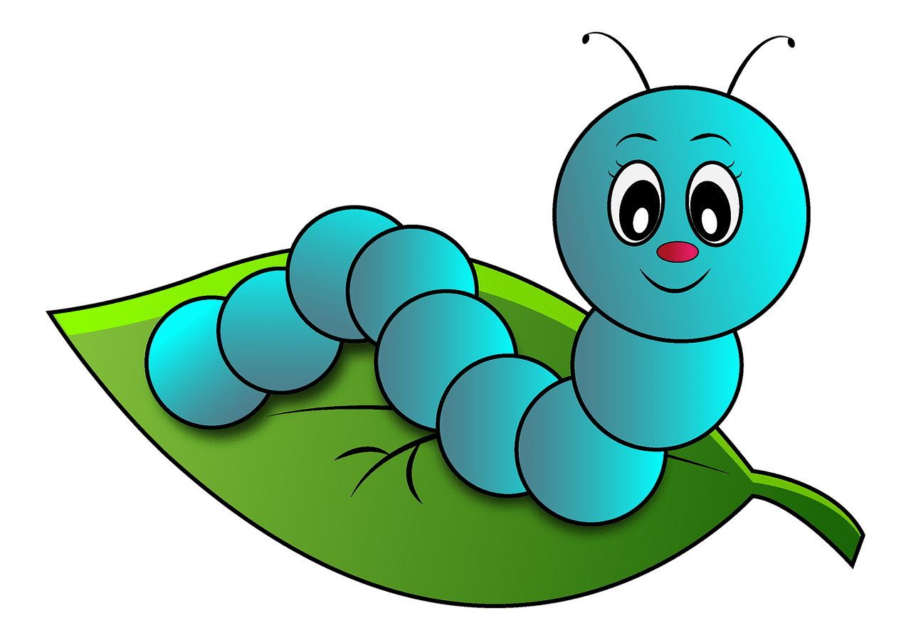 Worm leaf smile image clipart