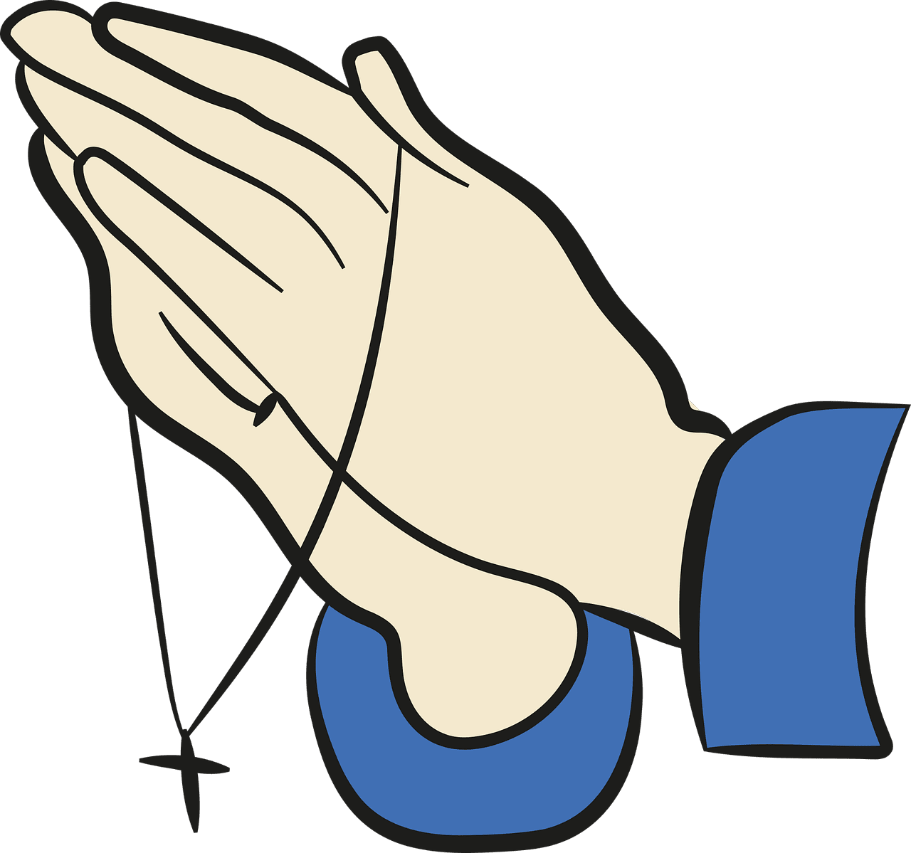 Praying hands folded pray vector graphic clipart 2