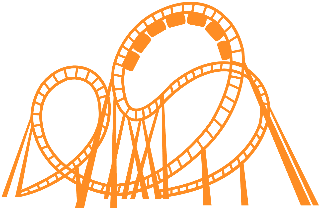 Roller coaster vector silhouettes clipart 3