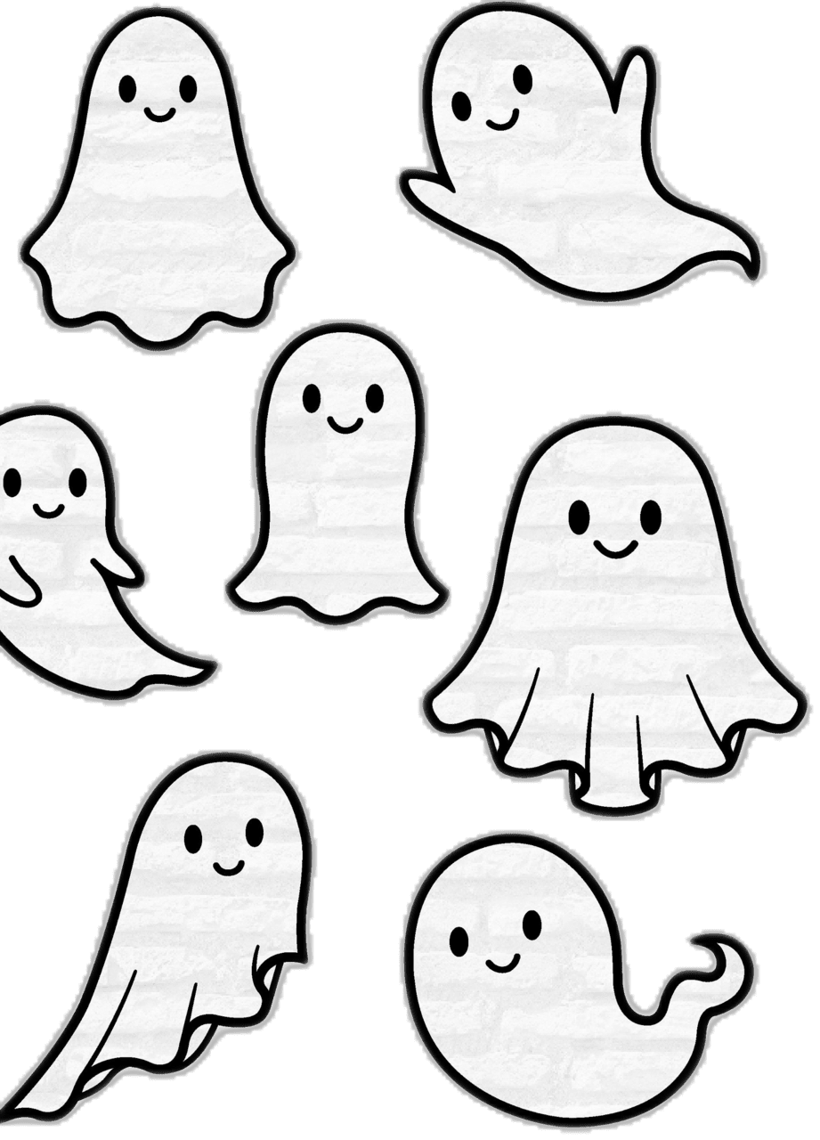 Cute ghost halloween ghosts bundle clipart spooky boo fil cricut silhouette picture