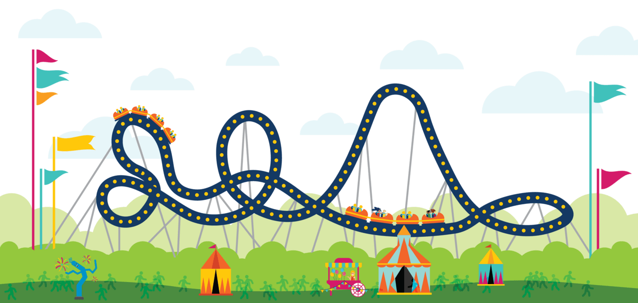 Roller coaster welcoming students through instagram clipart logo