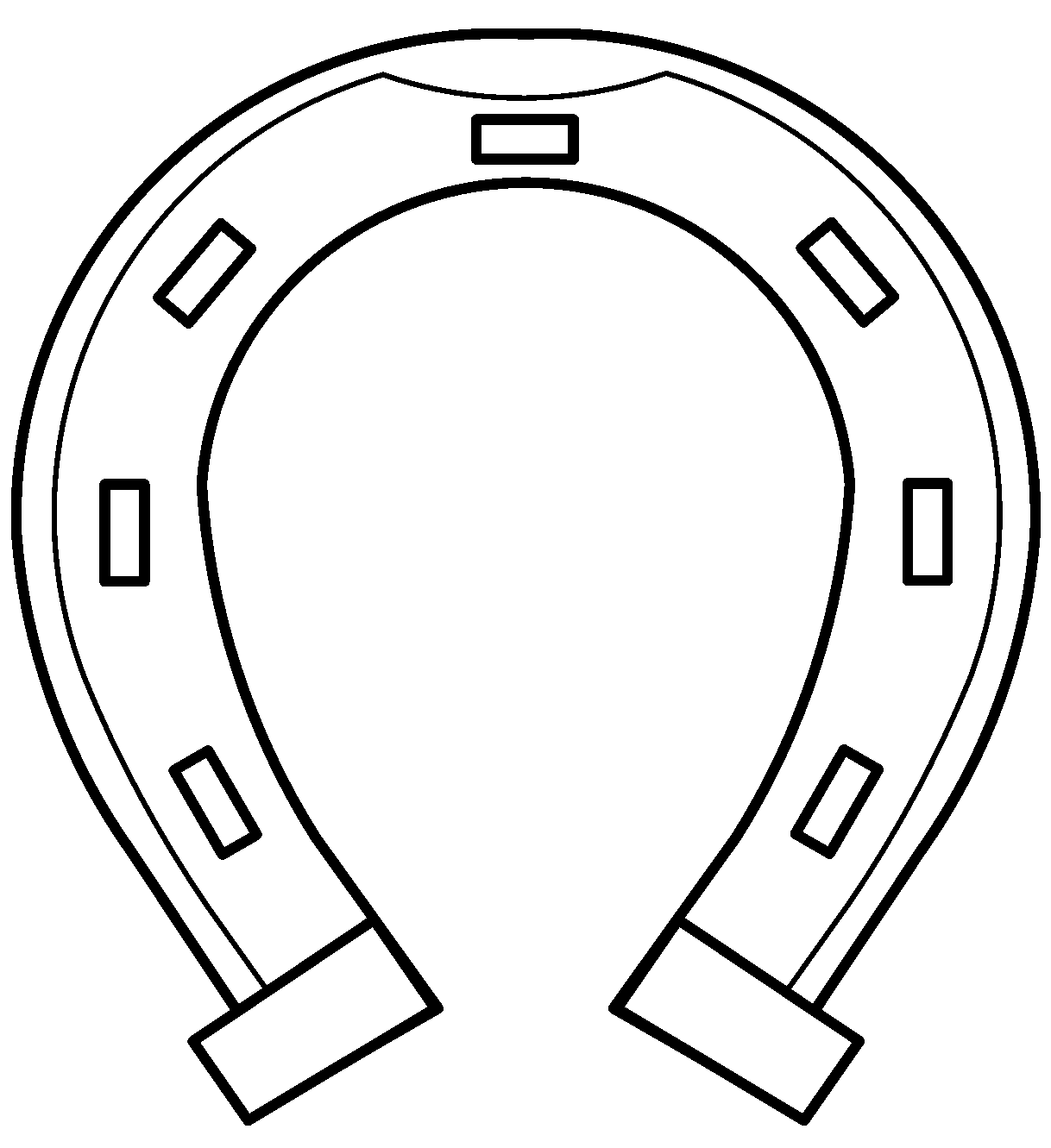 Horseshoe traceable heraldic art clipart background