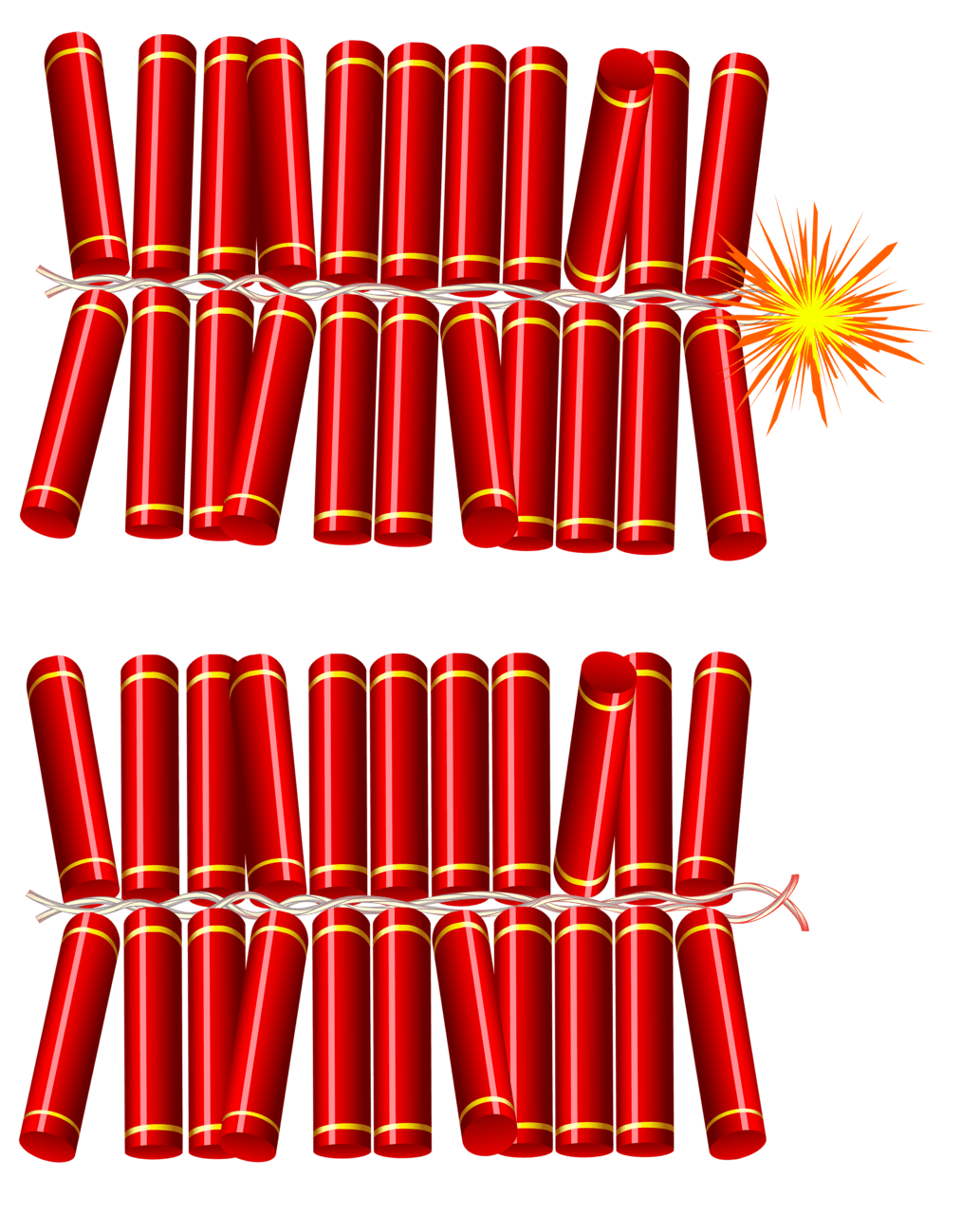 Explosive christmas firecrackers clipart image