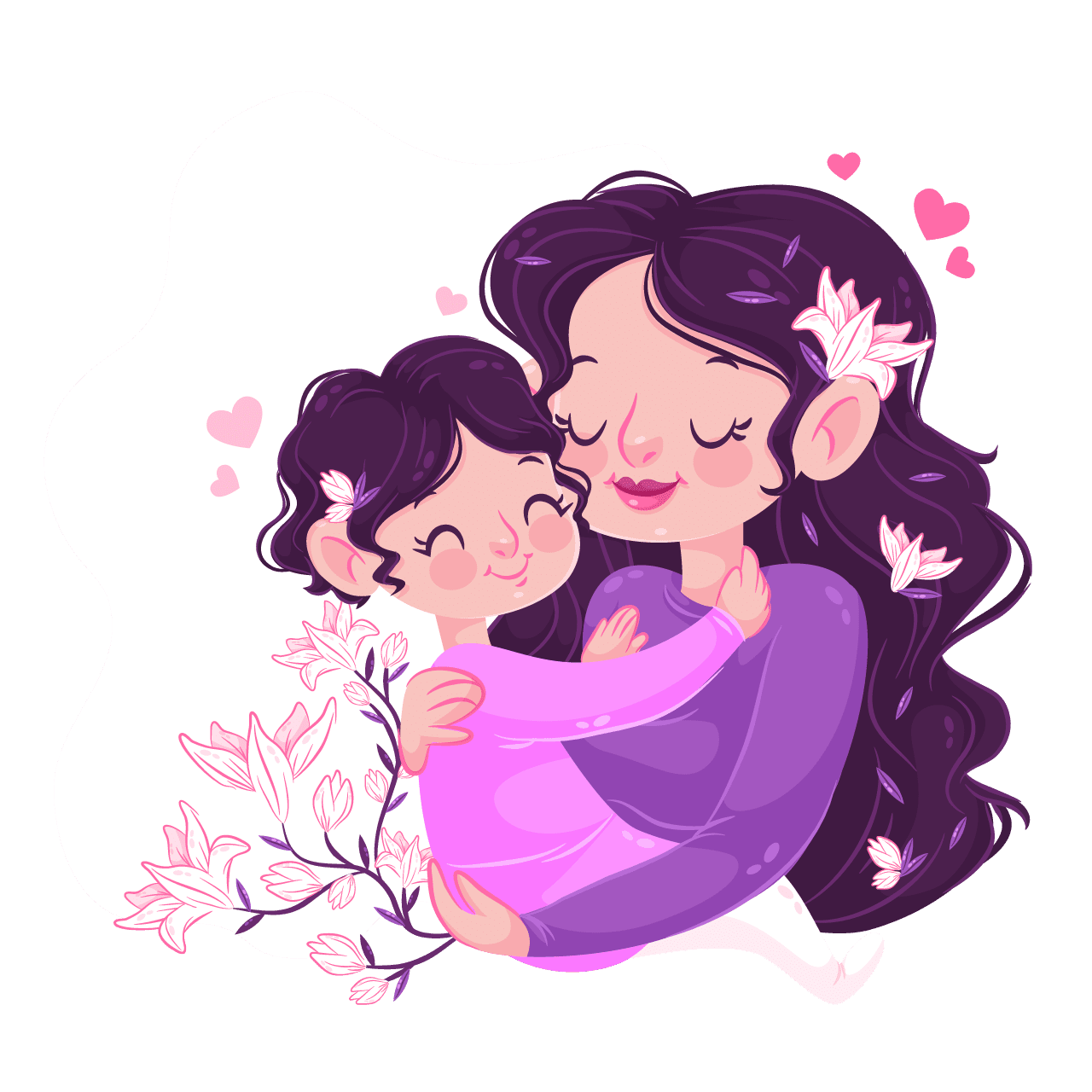 Hugging mother and daughter clipart images 3