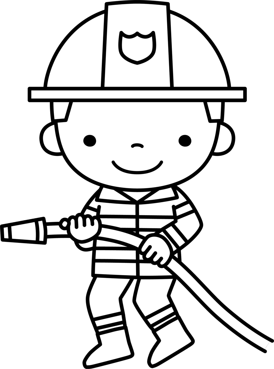 Fire fighter pin page clipart image