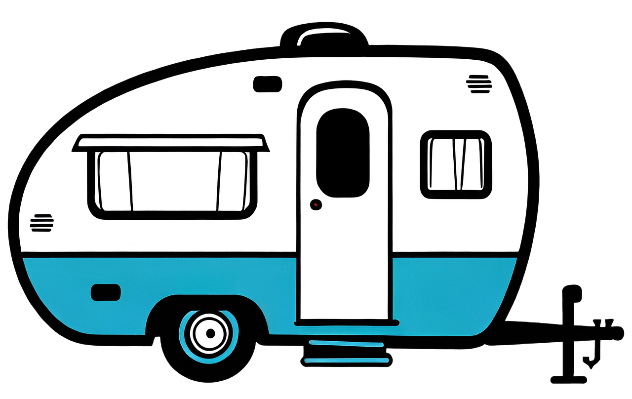 Camper trailer retro image clipart