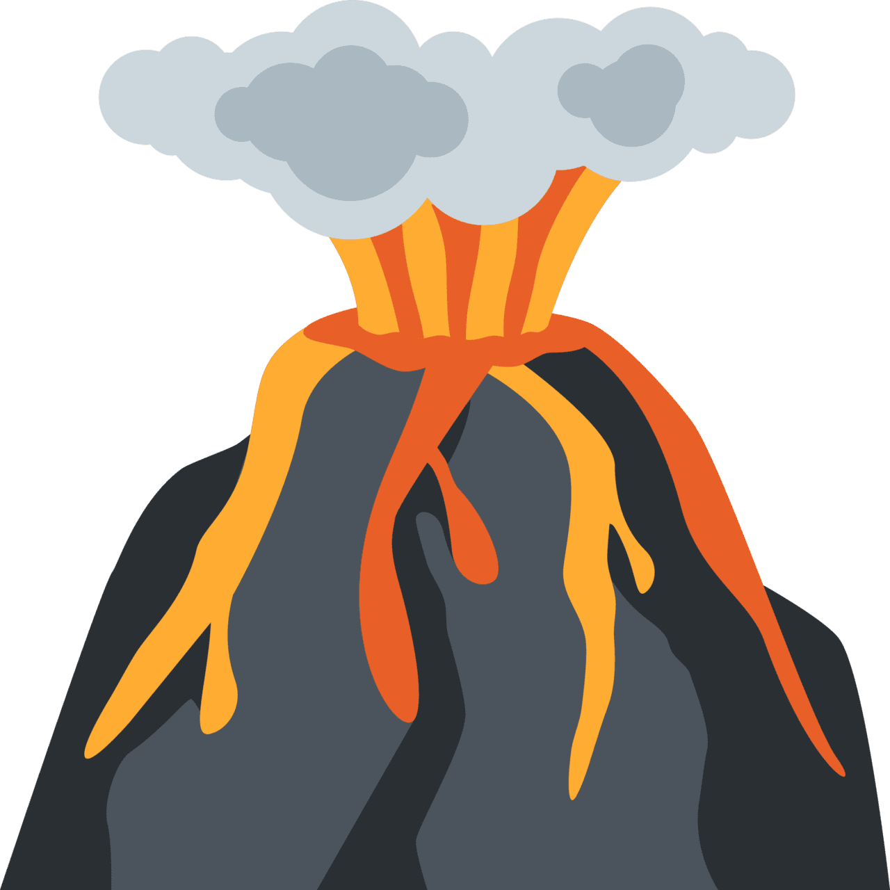 Volcano emoji for clipart background