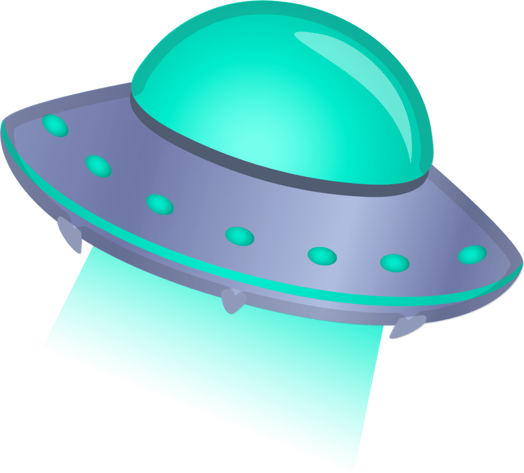 Ufo flying saucer emoji for clipart background