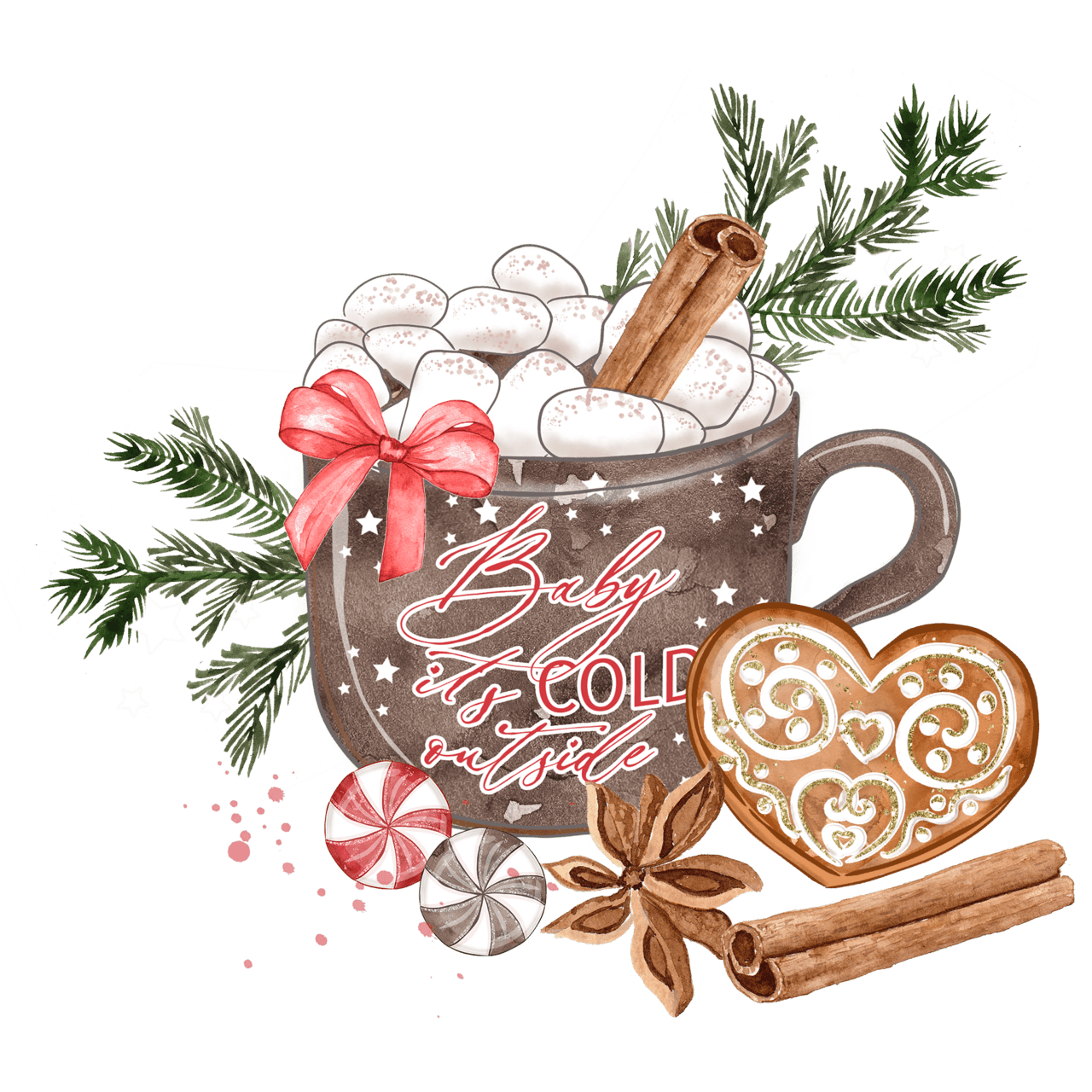 Hot cocoa pin page clipart image