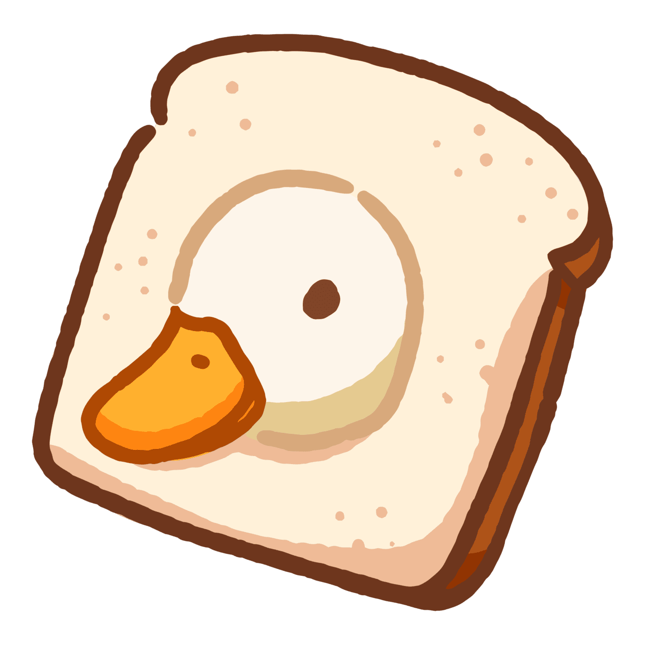 Goose cute duck with bread clipart free