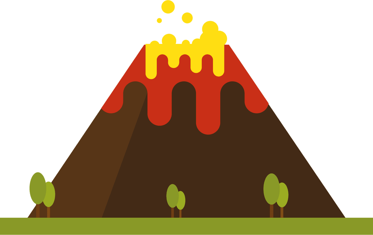 Volcano eruption vector clipart images