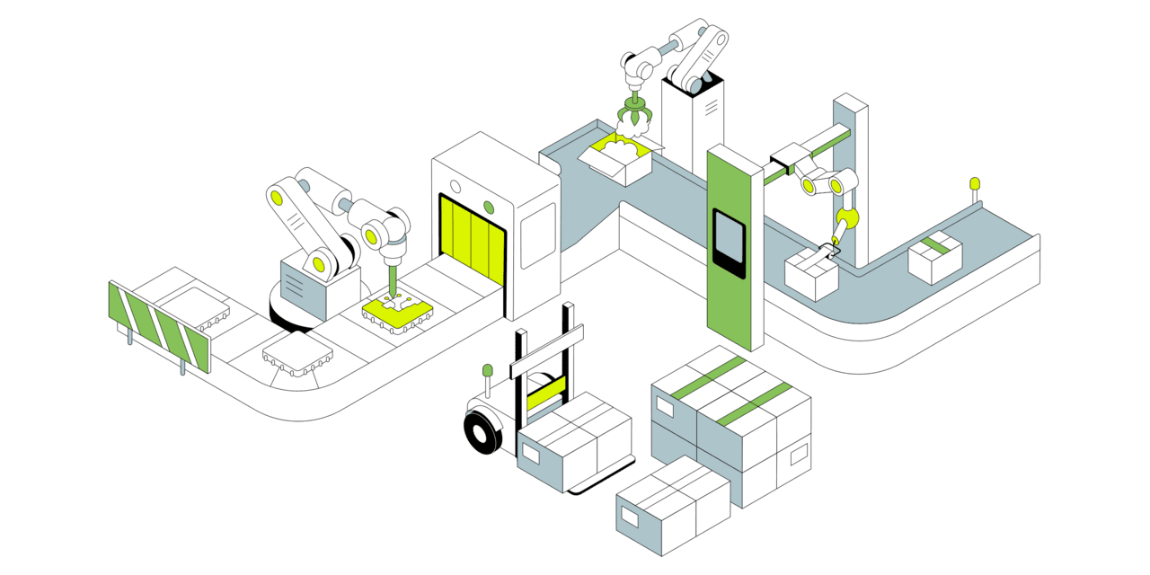 Smart factory production clipart logo