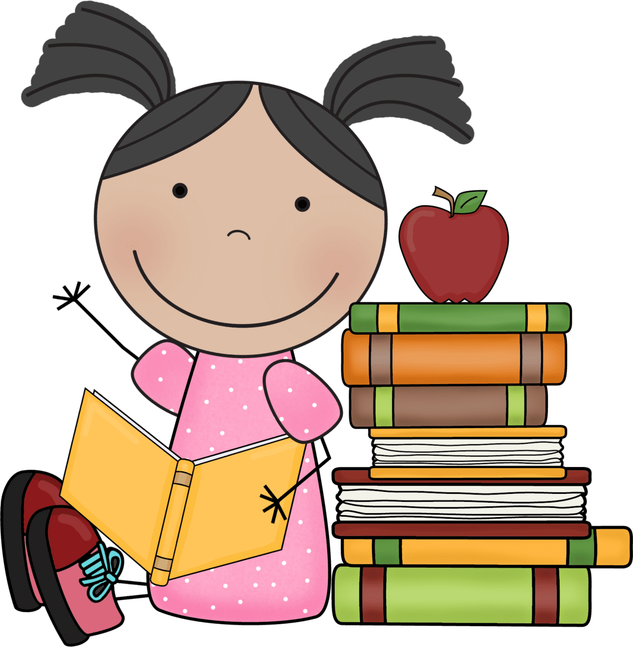Stack of books pin page clipart picture 2