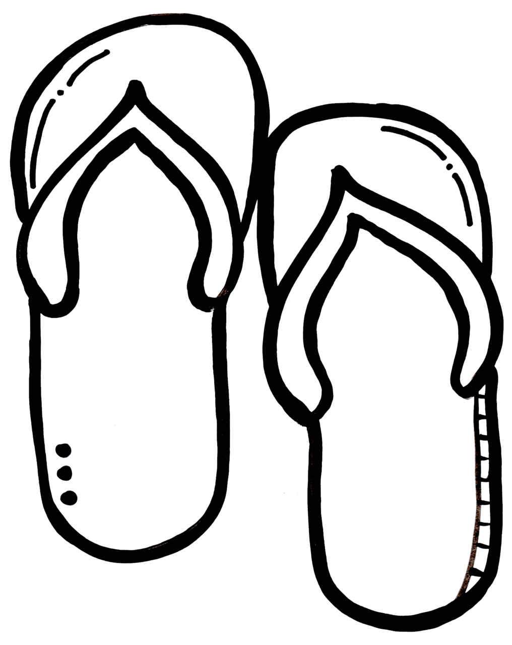 Flip flop pin page clipart picture 2