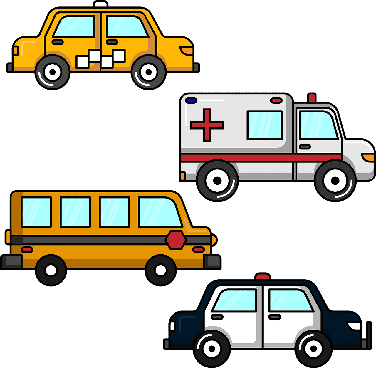 Ambulance automobile automotive vector graphic clipart