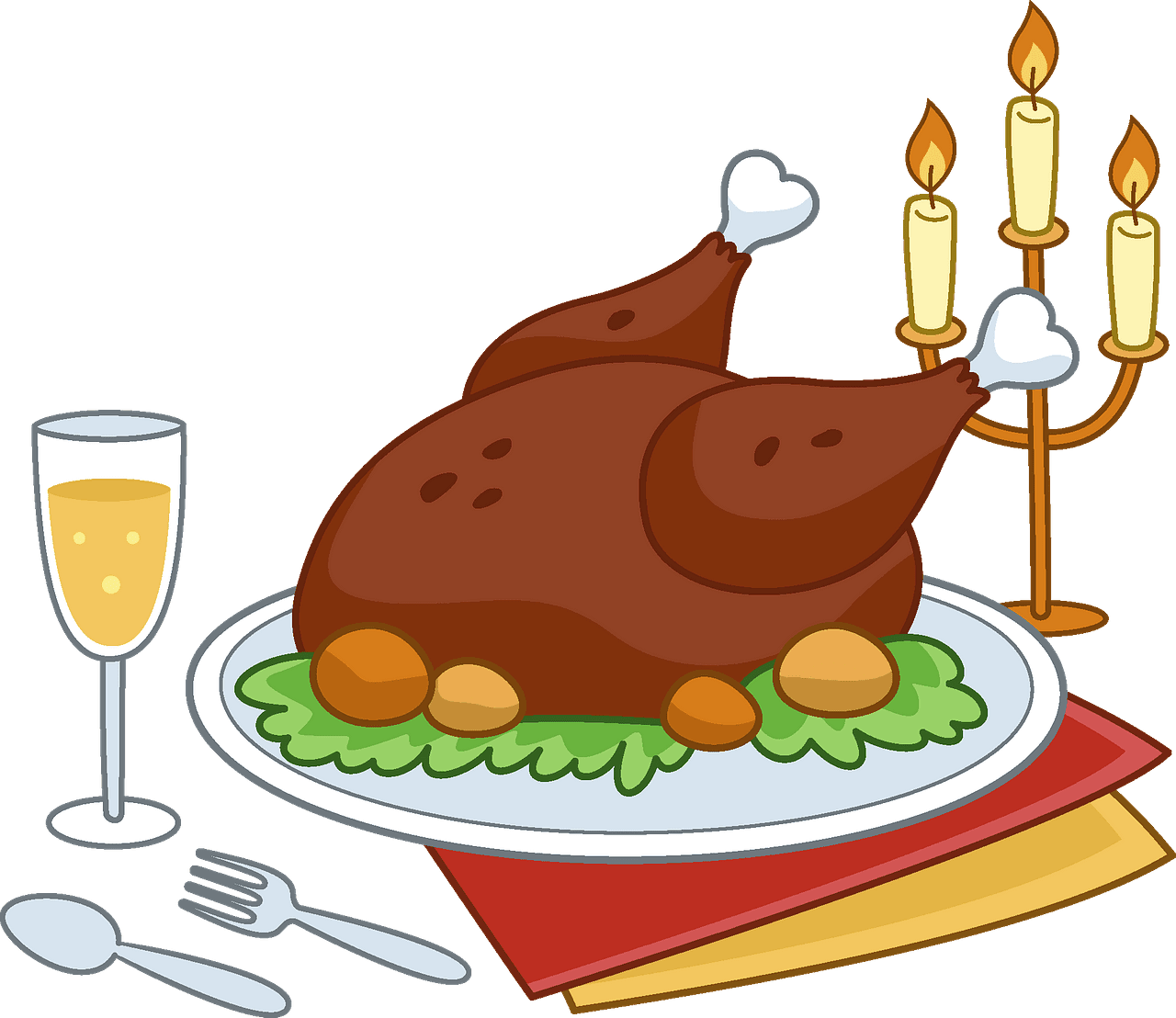 Christmas dinner vector clipart images