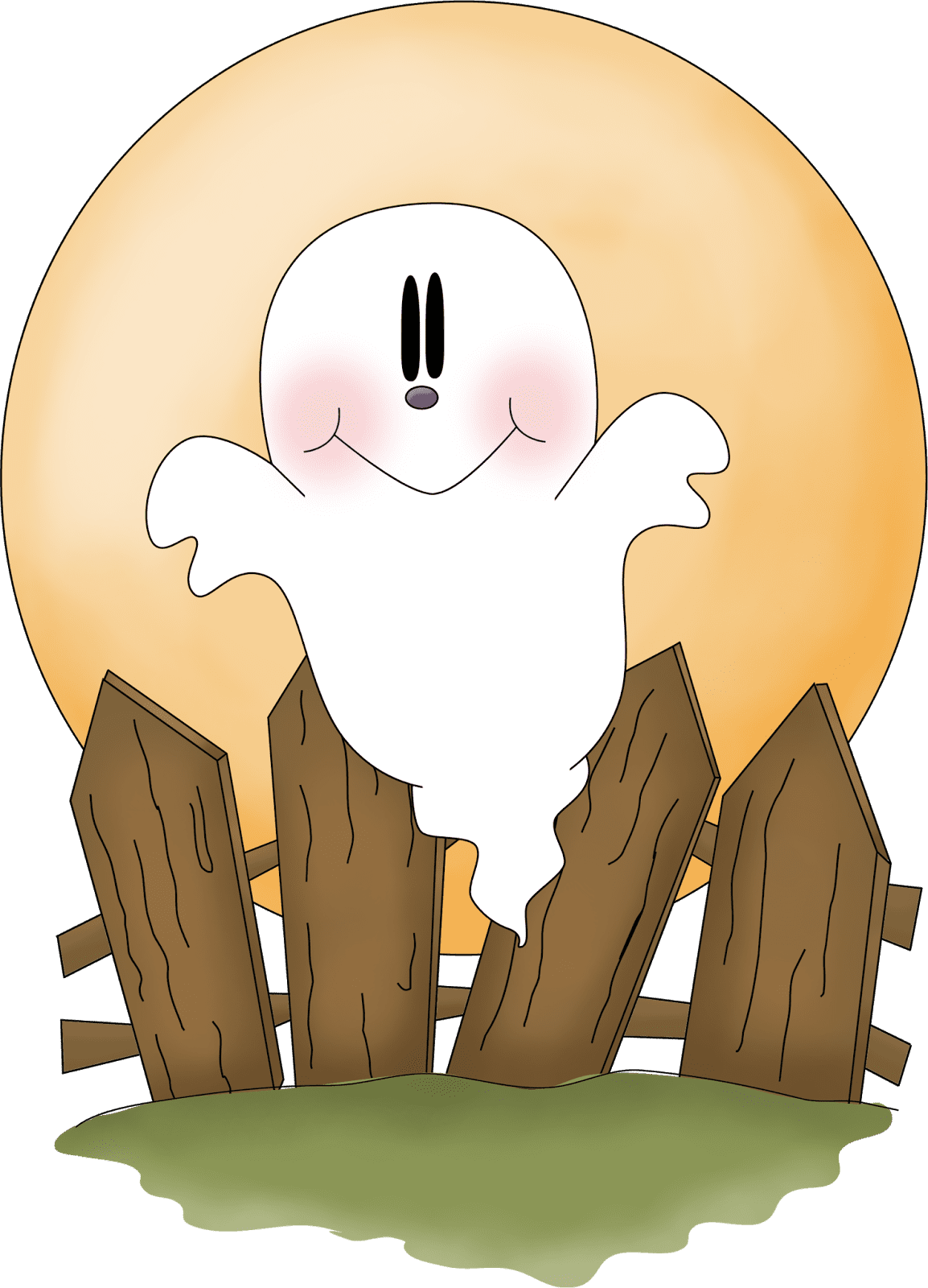 Cute ghost pin page clipart photo