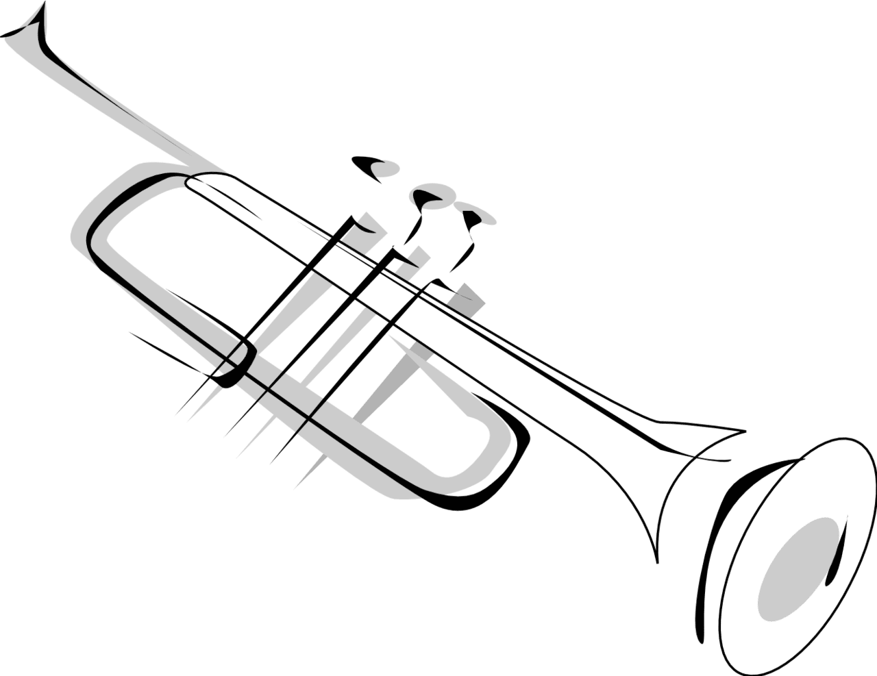 Simple trumpet tattoo design clipart image