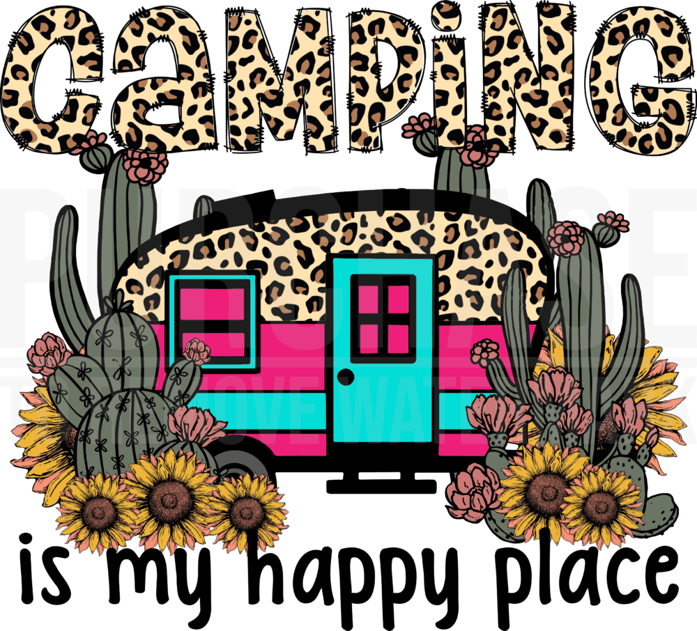 Camp ing is my happy place clipart background