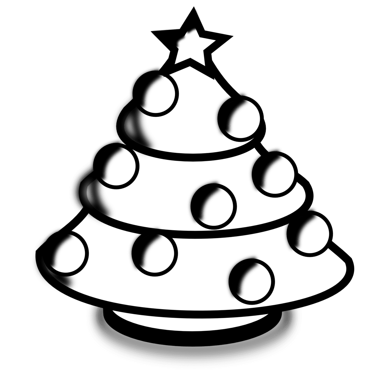 Christmas tree black and white facebook cover photos clipart