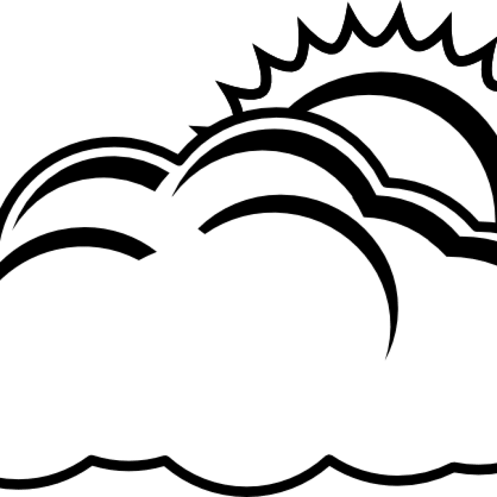 Sun black and white cloudy clipart bw clker vector clip clouds full size image