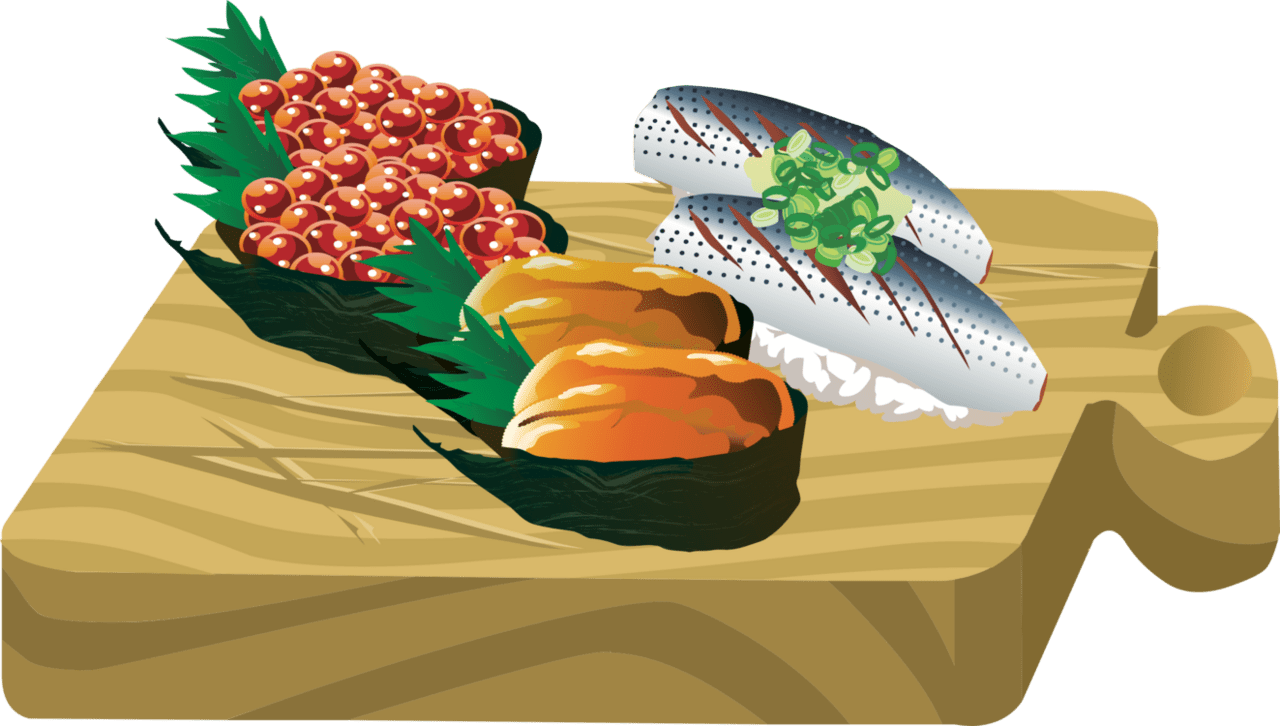 Sushi fast food line art vegetable clipart large size image