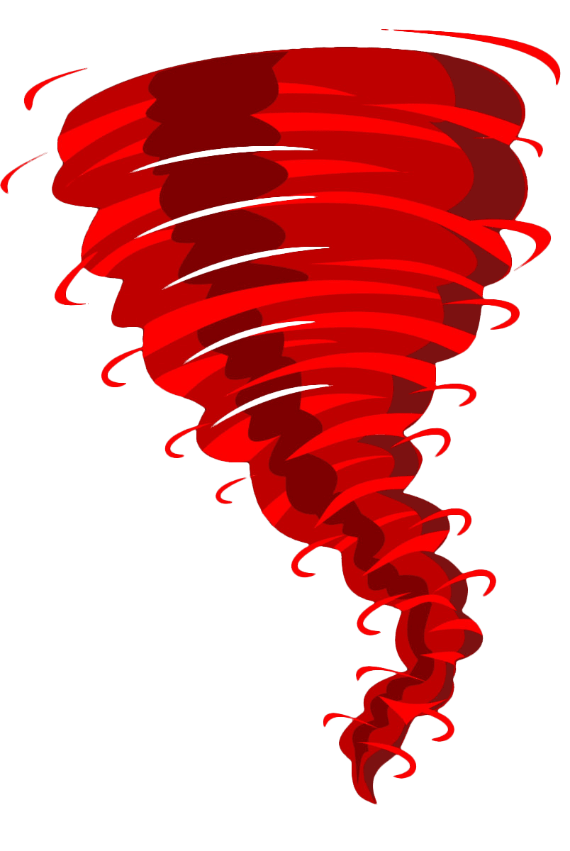 Tornado clipart hand painted red hurricane vector